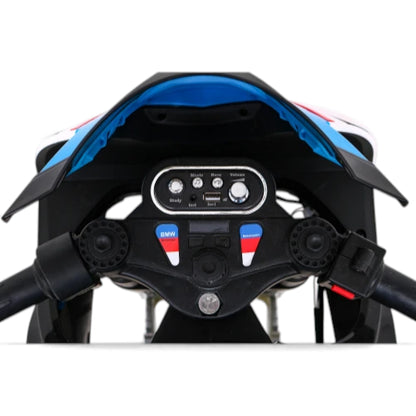 Moto Elétrica para Criança BMW HP4 12v Azul c/ Rodas de Borracha & Assento em Pele