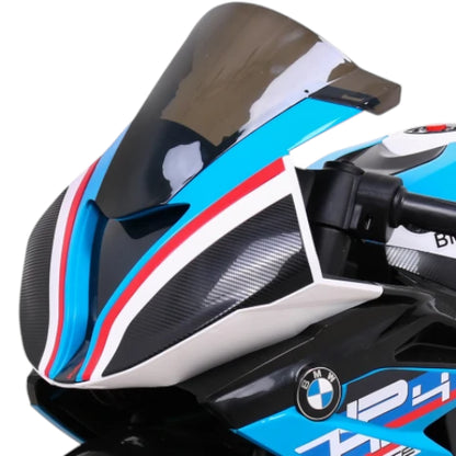 Moto Elétrica para Criança BMW HP4 12v Azul c/ Rodas de Borracha & Assento em Pele