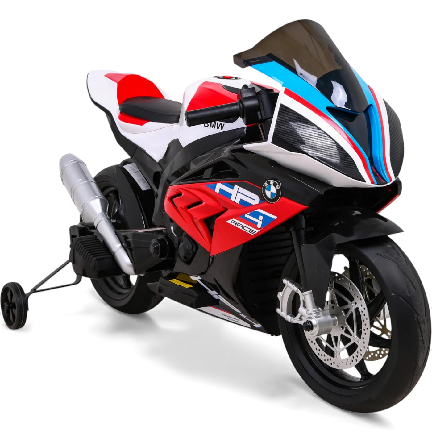 Moto Elétrica para Criança BMW HP4 12v Vermelha c/ Rodas de Borracha & Assento em Pele