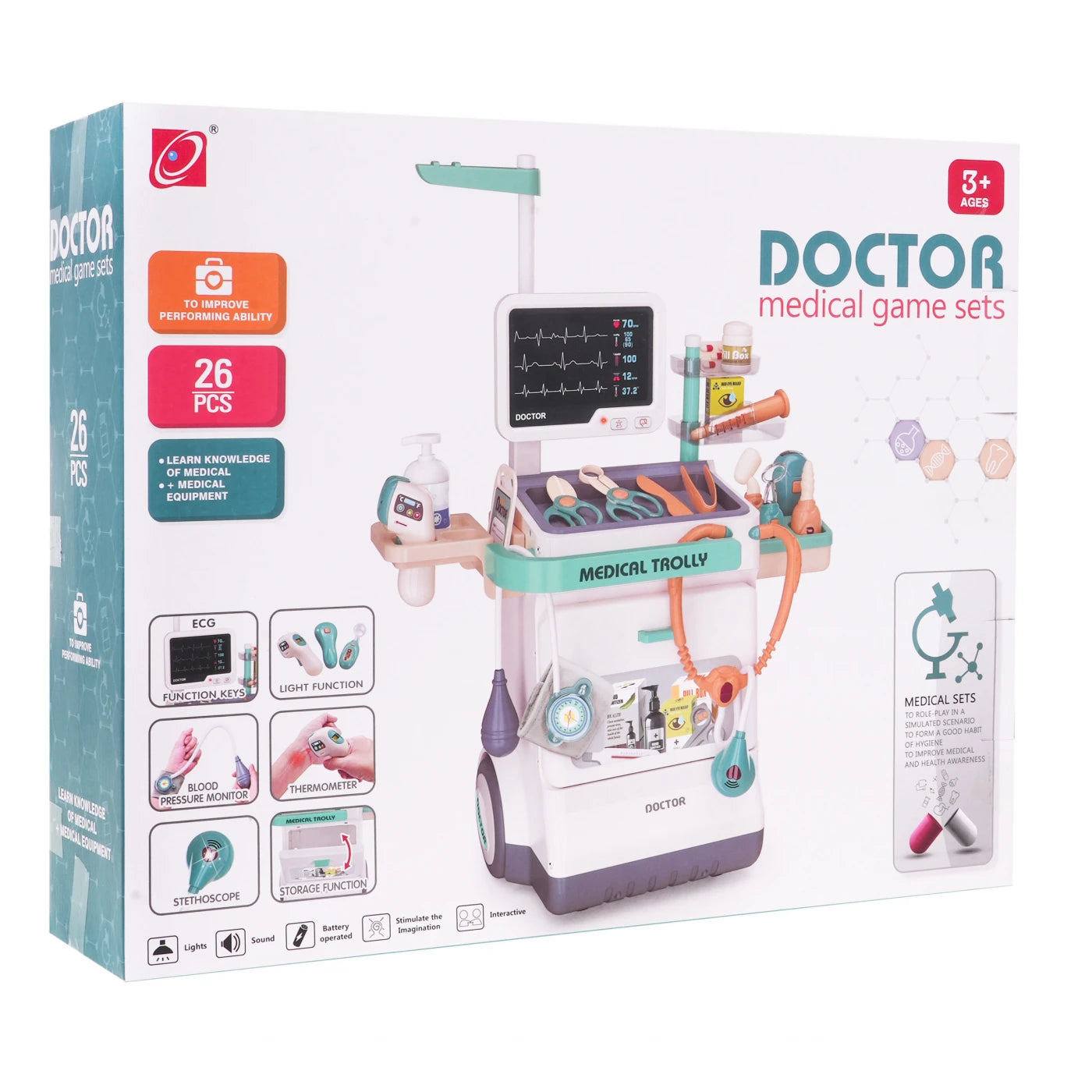 Conjunto médico ECG c/ Acessórios