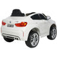 Carro Elétrico para Criança BMW X6M 12v Branco c/ RODAS DE BORRACHA & ASSENTO EM PELE