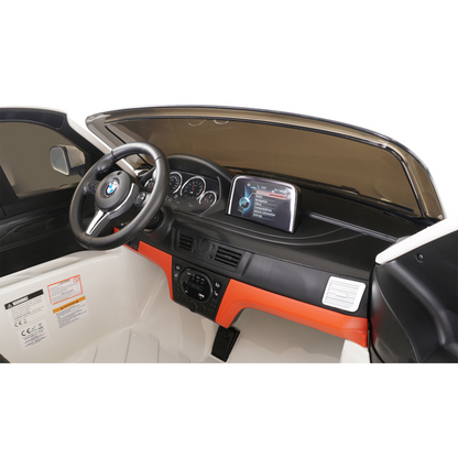 Carro elétrico para criança BMW X6M 12v Branco 2 Lugares c/ RODAS DE BORRACHA & ASSENTO EM PELE