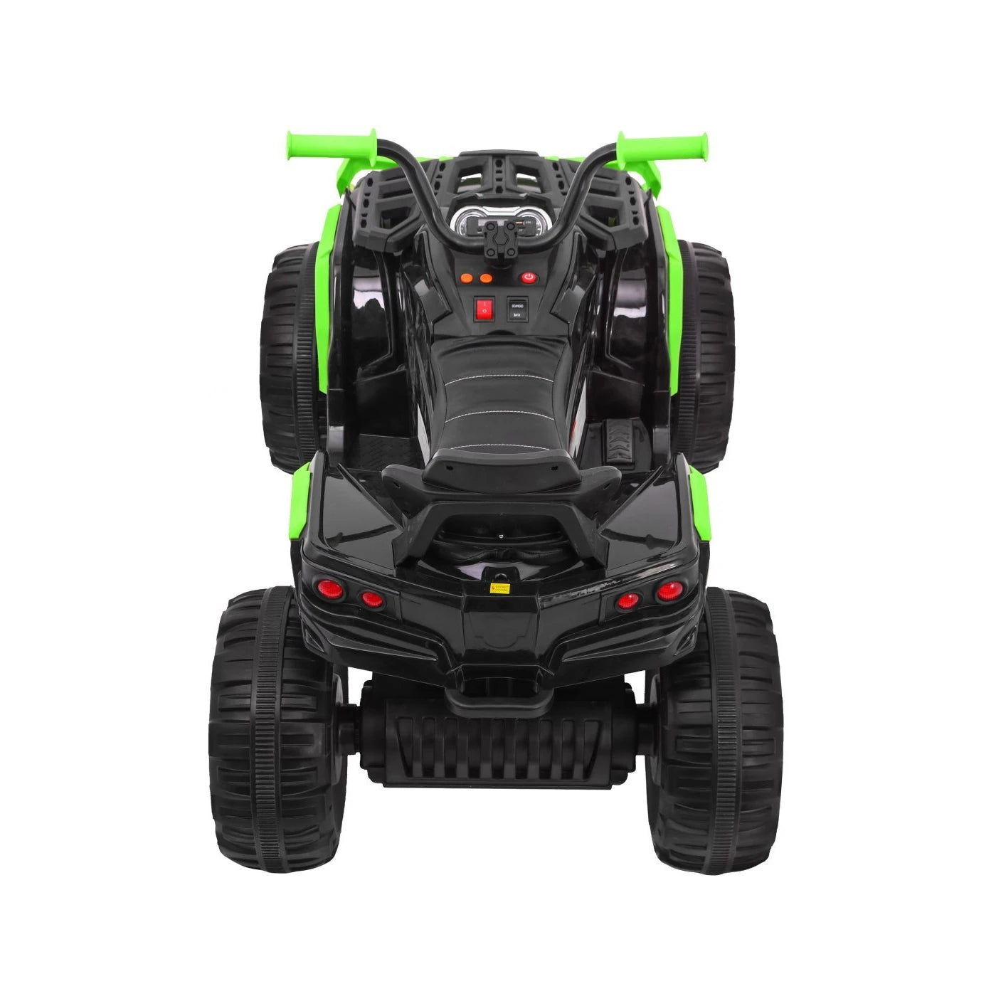 Mota Elétrica para Criança QUAD ATV 12v Preta e Verde c/ RODAS DE BORRACHA & ASSENTO EM PELE