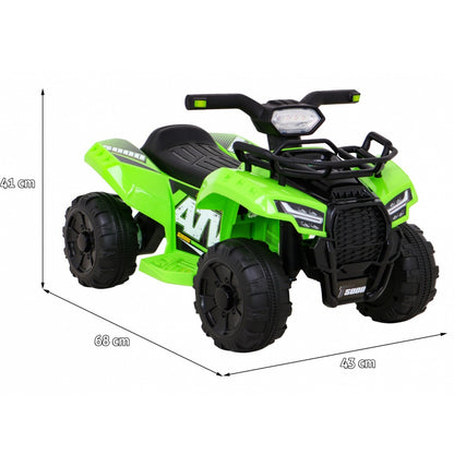 Mini Moto 4 Elétrica para Crianças 6v Verde c/ rodas de plástico