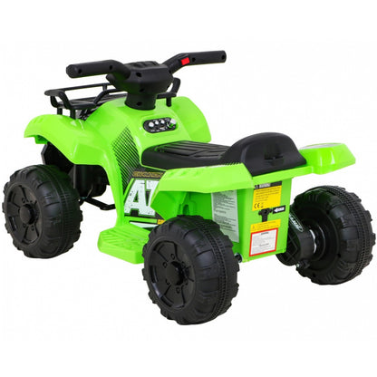 Mini Moto 4 Elétrica para Crianças 6v Verde c/ rodas de plástico